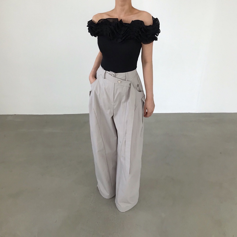 2TWO MOON韓國直郵實拍女裝新品時尚職業推薦休閑褲腰帶2TWO MOON休閑褲