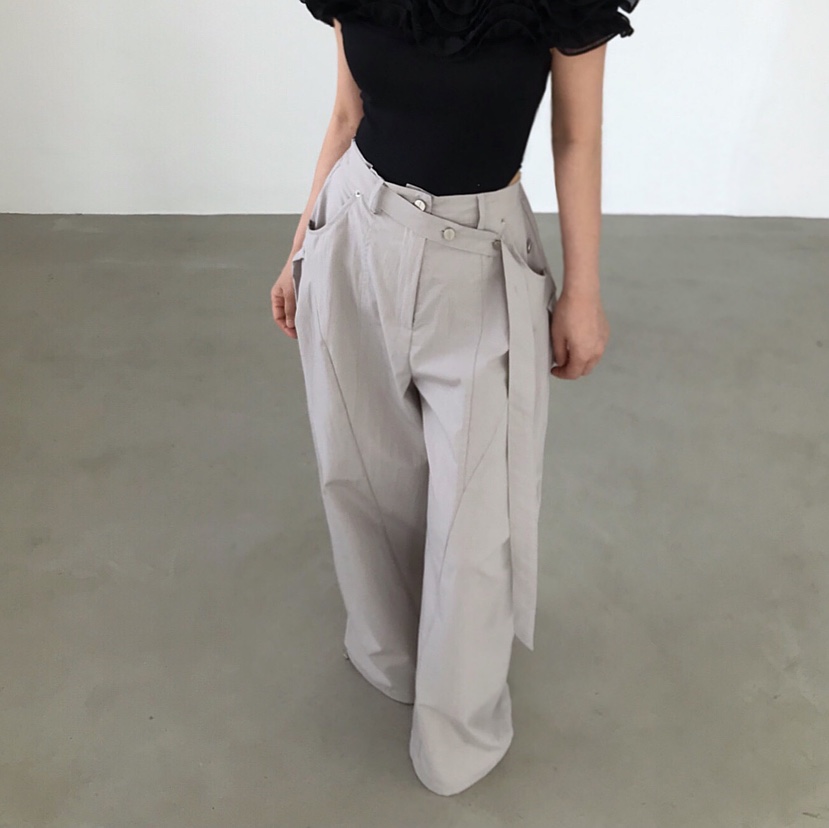 2TWO MOON韓國直郵實拍女裝新品時尚職業推薦休閑褲腰帶2TWO MOON休閑褲