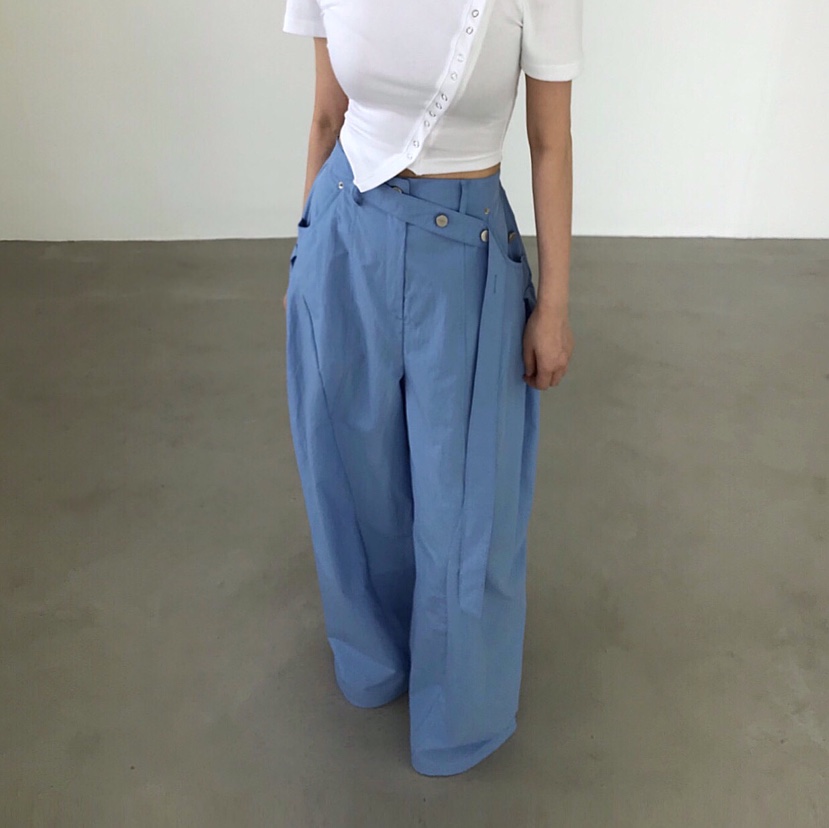 2TWO MOON韓國直郵實拍女裝新品時尚職業推薦休閑褲腰帶2TWO MOON休閑褲