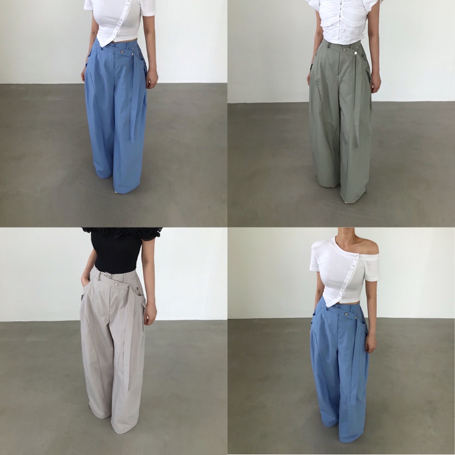 2TWO MOON韓國直郵實拍女裝新品時尚職業推薦休閑褲腰帶2TWO MOON休閑褲