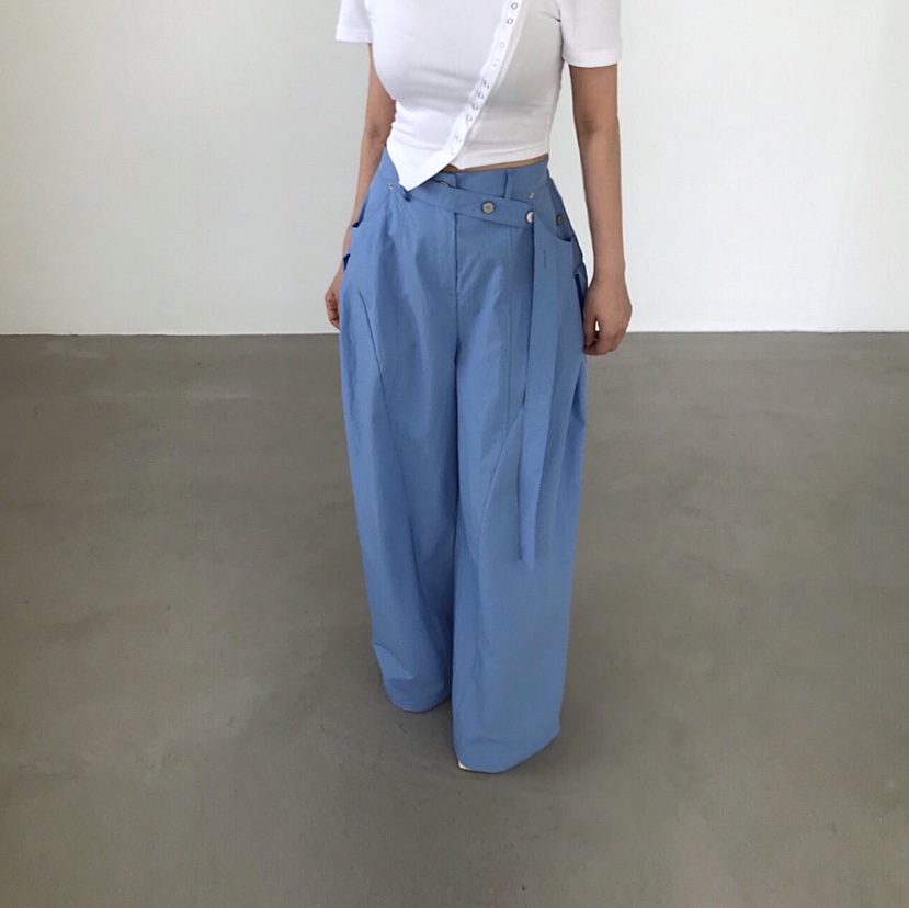 2TWO MOON韓國直郵實拍女裝新品時尚職業推薦休閑褲腰帶2TWO MOON休閑褲圖色2