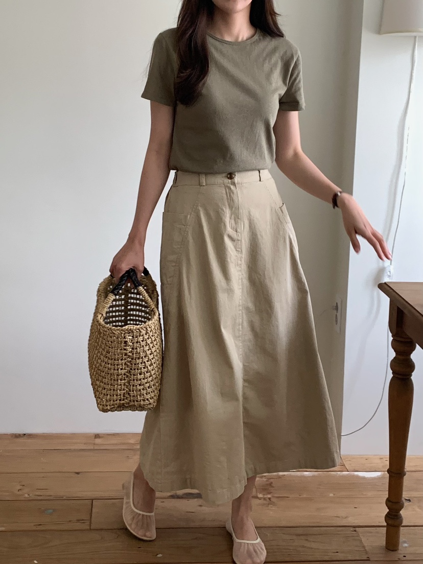 BLEECKER韓國直郵女裝新款26春夏26夏季推薦熱賣長裙口袋BLEECKER長裙