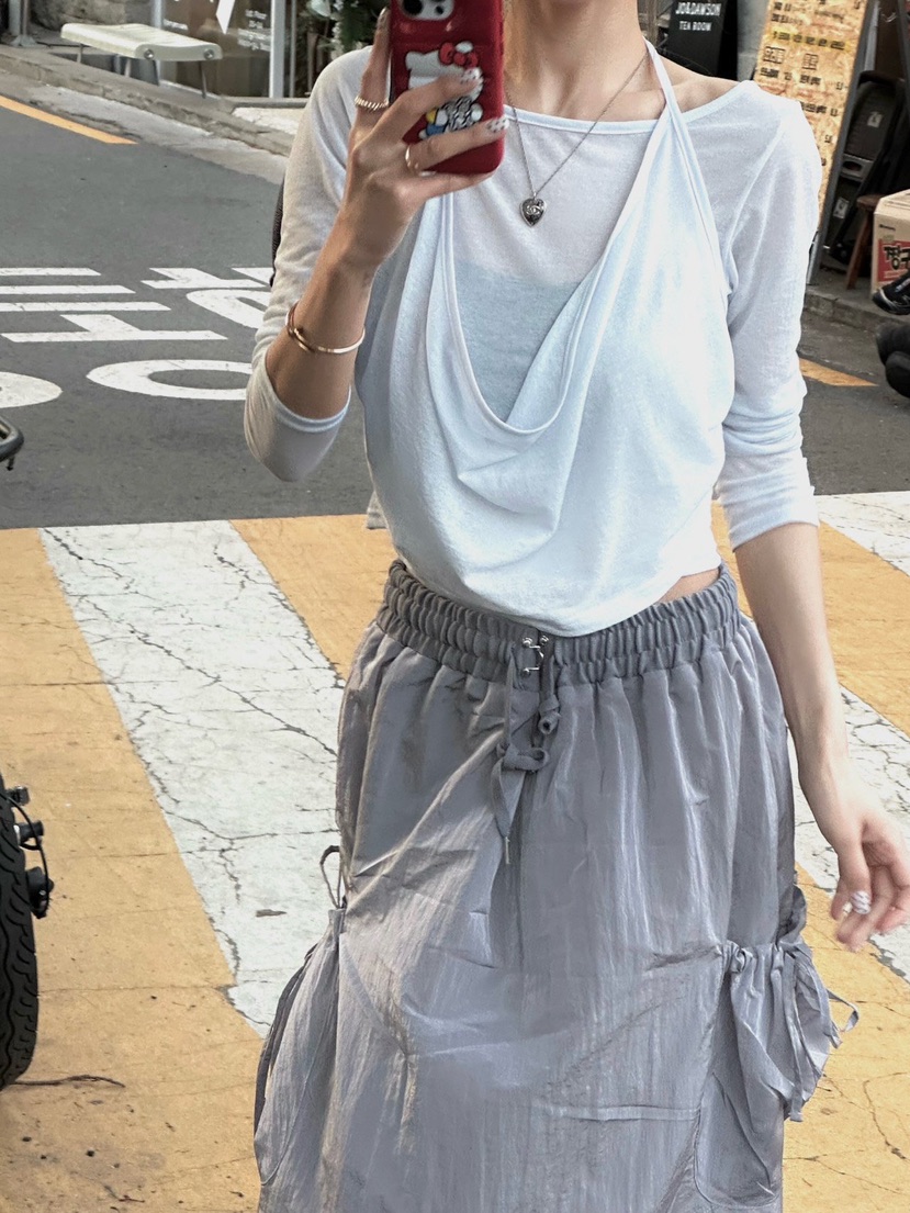 ZEROZERO韓國直郵女士新款26春夏人氣26夏季熱賣長袖T恤透視ZEROZERO長袖T恤圖色1
