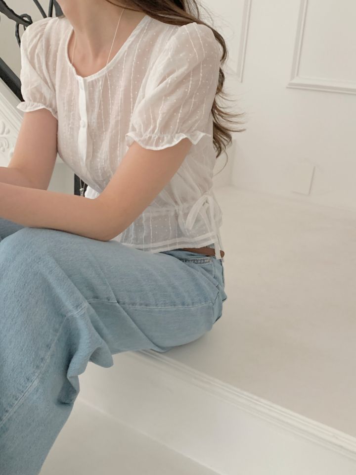 CRONG東大門實拍韓國女士新款休閑時尚26夏季襯衫蕾絲衫刺繡CRONG襯衫/蕾絲衫