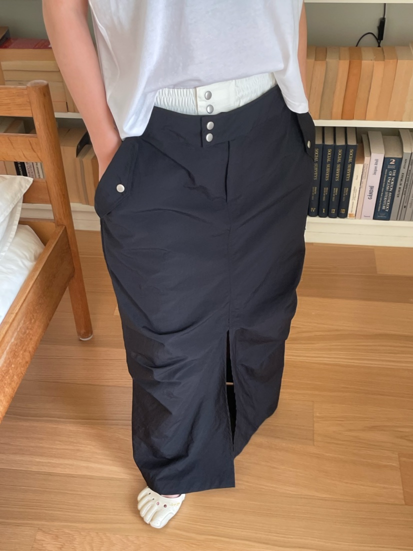 BYRING韓國直郵女士新品人氣推薦26春夏職業時尚長裙雙排扣BYRING長裙圖色2