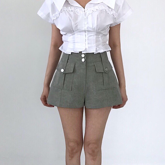 2TWO MOON東大門實拍韓國女裝新品26夏季休閑推薦短褲口袋2TWO MOON短褲圖色1