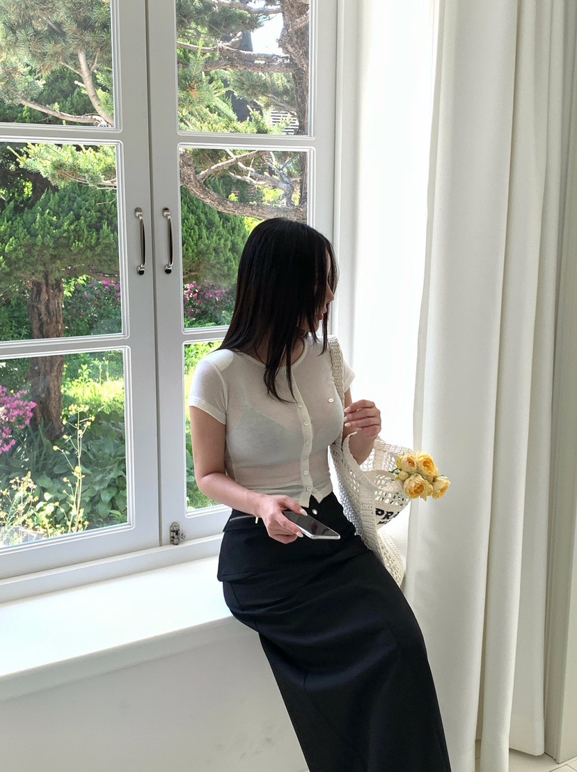 REVE CITE-L韓國東大門代購女士新款熱賣休閑T恤開衫紐扣REVE CITE-LT恤
