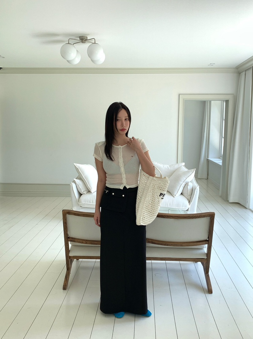 REVE CITE-L韓國直郵實拍女士新品推薦休閑長裙口袋腰帶REVE CITE-L長裙
