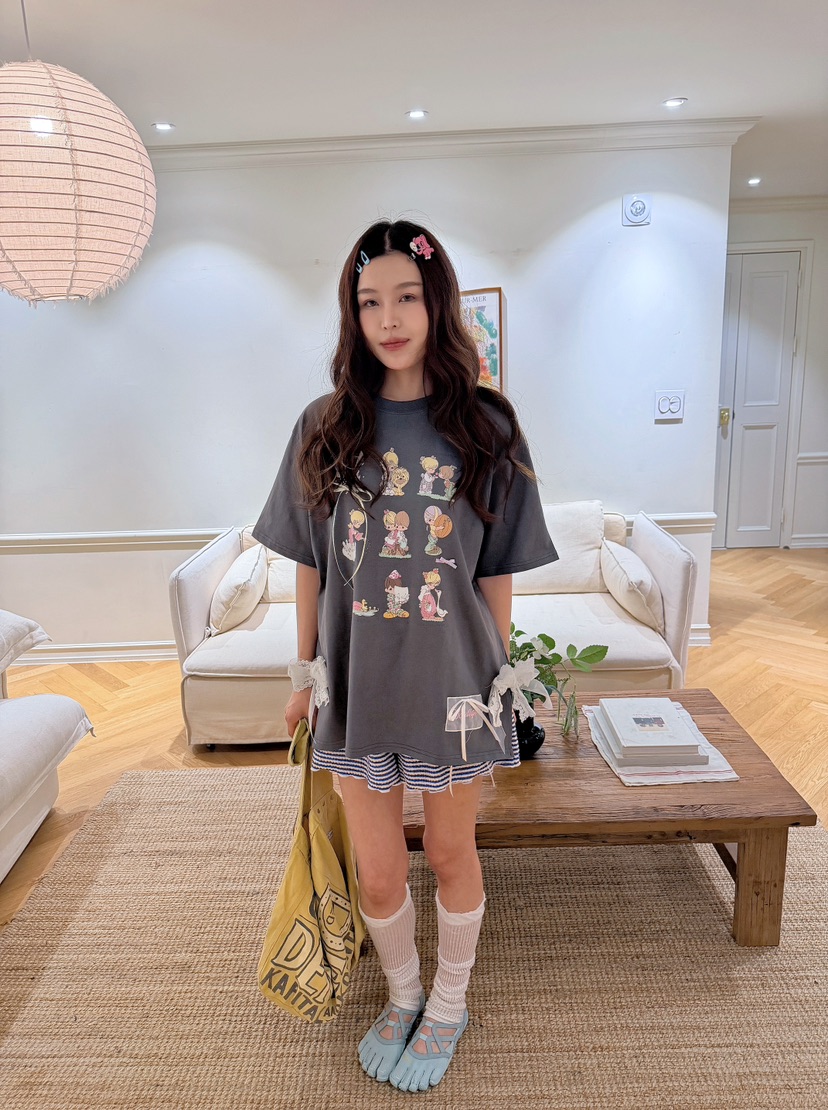 BOUTIQUE-L韓國東大門直郵女士新款推薦休閑26春夏26夏季T恤BOUTIQUE-LT恤