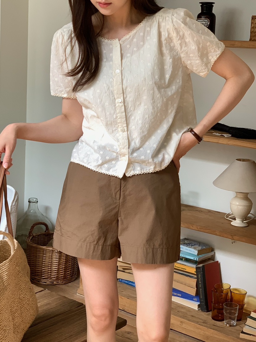 BLEECKER東大門實拍韓國女士新品職業26春夏休閑襯衫蕾絲衫BLEECKER襯衫/蕾絲衫