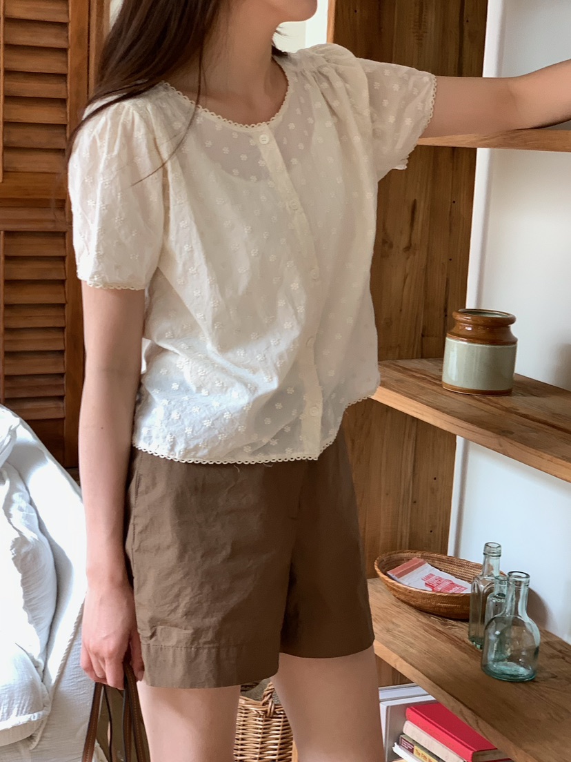 BLEECKER東大門實拍韓國女士新品職業26春夏休閑襯衫蕾絲衫BLEECKER襯衫/蕾絲衫