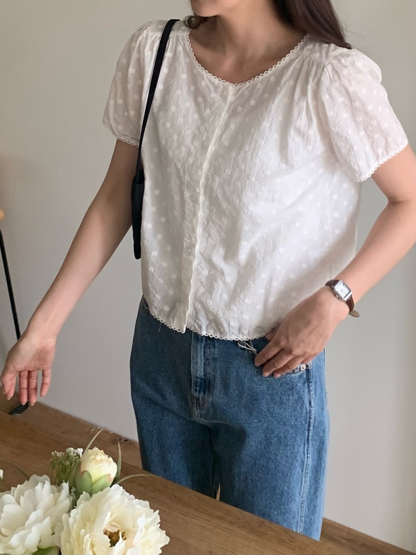 BLEECKER東大門實拍韓國女士新品職業26春夏休閑襯衫蕾絲衫BLEECKER襯衫/蕾絲衫