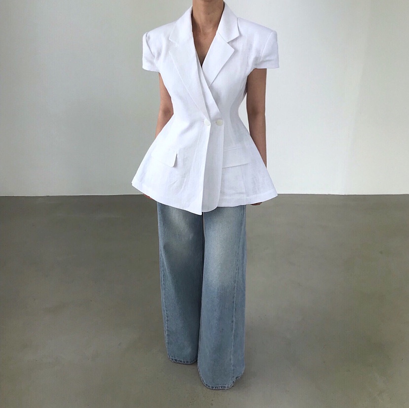 2TWO MOON韓國東大門直郵女士新品推薦休閑26夏季職業夾克2TWO MOON夾克