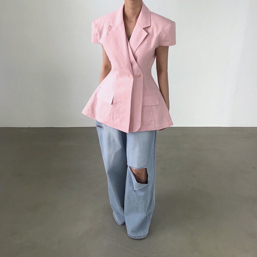 2TWO MOON韓國東大門直郵女士新品推薦休閑26夏季職業夾克2TWO MOON夾克