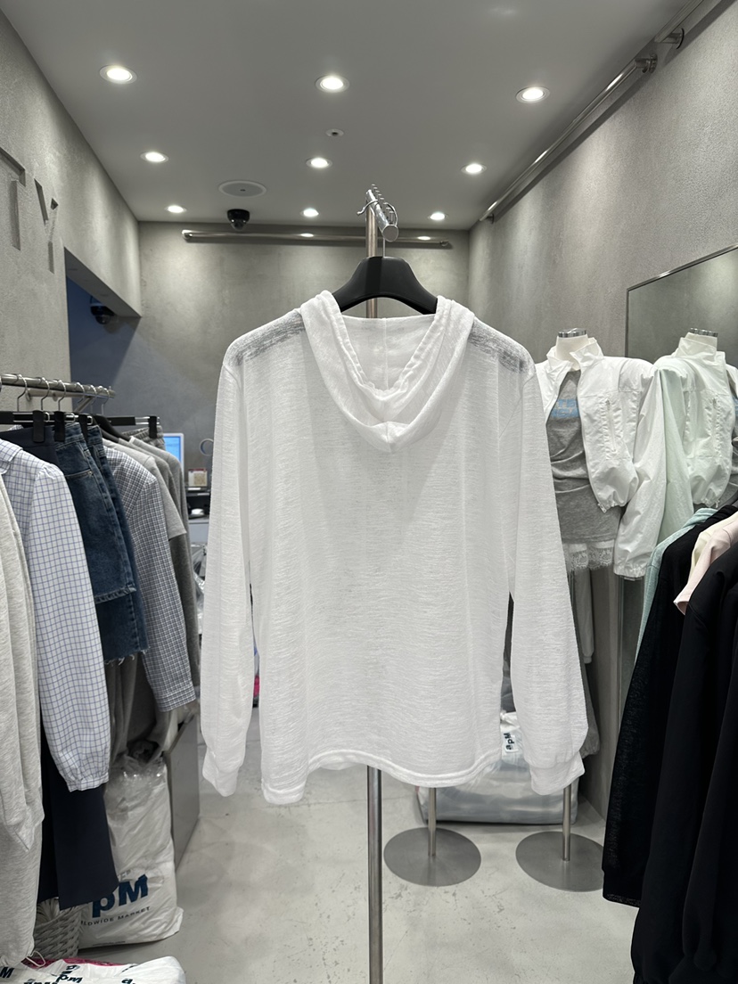 CELEBRITY-A韓國直郵女士新品26夏季休閑長袖T恤連帽衫透明CELEBRITY-A長袖T恤