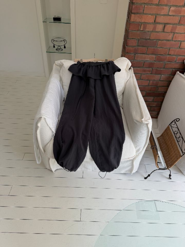 MARE韓國東大門直郵女裝新款職業26春夏時尚休閑褲荷葉邊MARE休閑褲圖色2