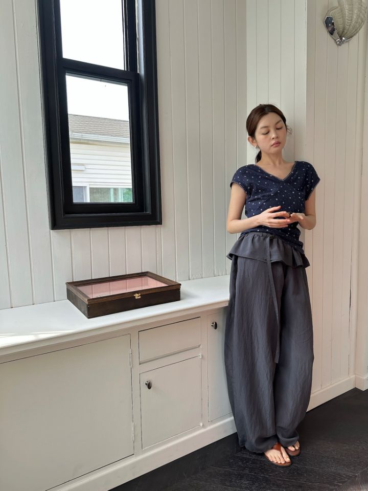 MARE韓國東大門直郵女裝新款職業26春夏時尚休閑褲荷葉邊MARE休閑褲圖色4