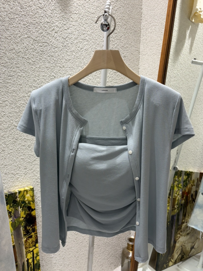 N BROWN韓國直郵實拍女士新品人氣26春夏26夏季套裝開衫開襟N BROWN套裝圖色2