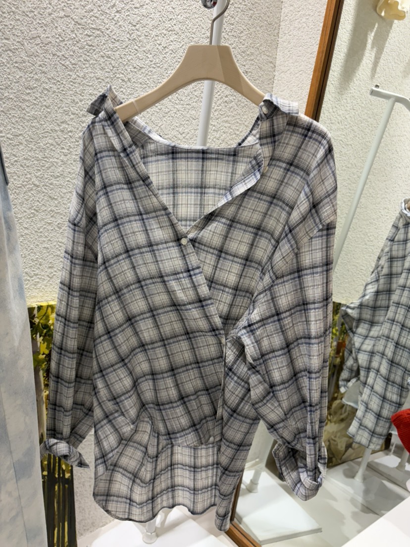 N BROWN韓國直郵女士新品26夏季推薦熱賣襯衫蕾絲衫格紋N BROWN襯衫/蕾絲衫圖色1