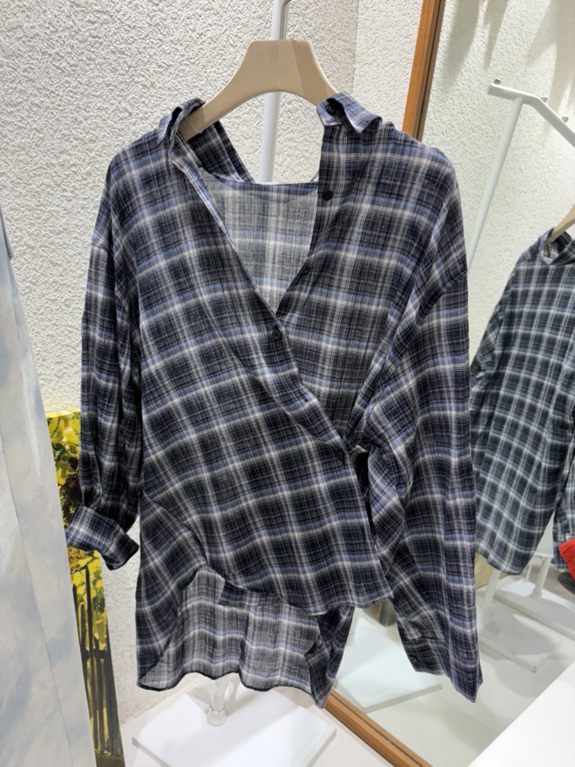 N BROWN韓國直郵女士新品26夏季推薦熱賣襯衫蕾絲衫格紋N BROWN襯衫/蕾絲衫圖色2