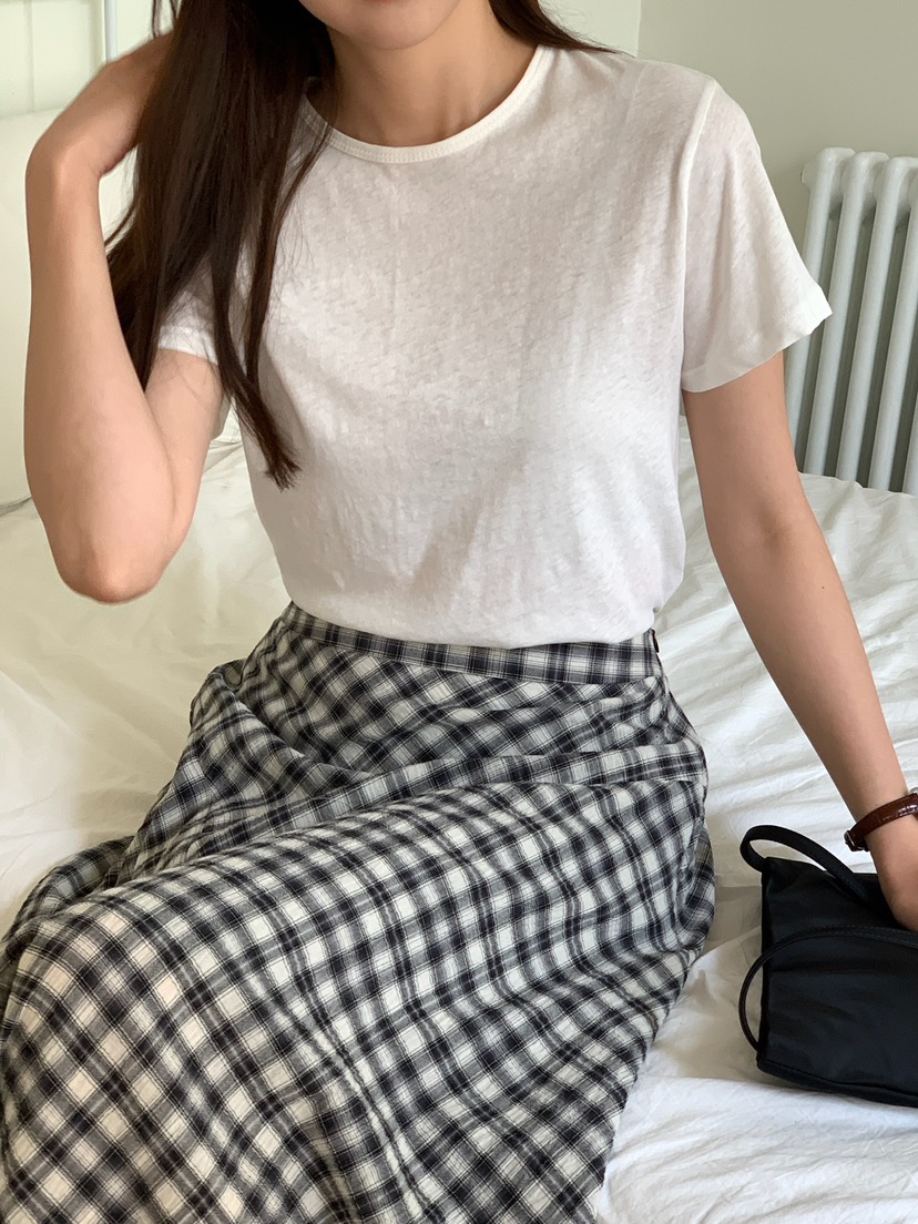 BLEECKER韓國直郵女士新品休閑26夏季26春夏職業人氣T恤亞麻BLEECKERT恤