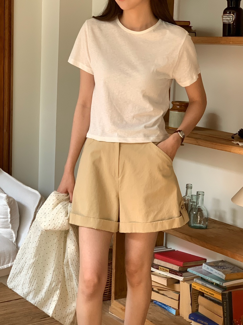 BLEECKER韓國直郵女士新品休閑26夏季26春夏職業人氣T恤亞麻BLEECKERT恤