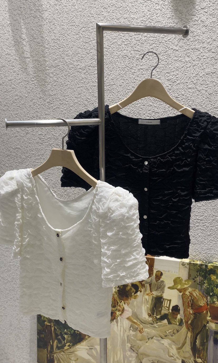 N BROWN韓國直郵實拍女士新品推薦26夏季襯衫蕾絲衫U領開衫N BROWN襯衫/蕾絲衫