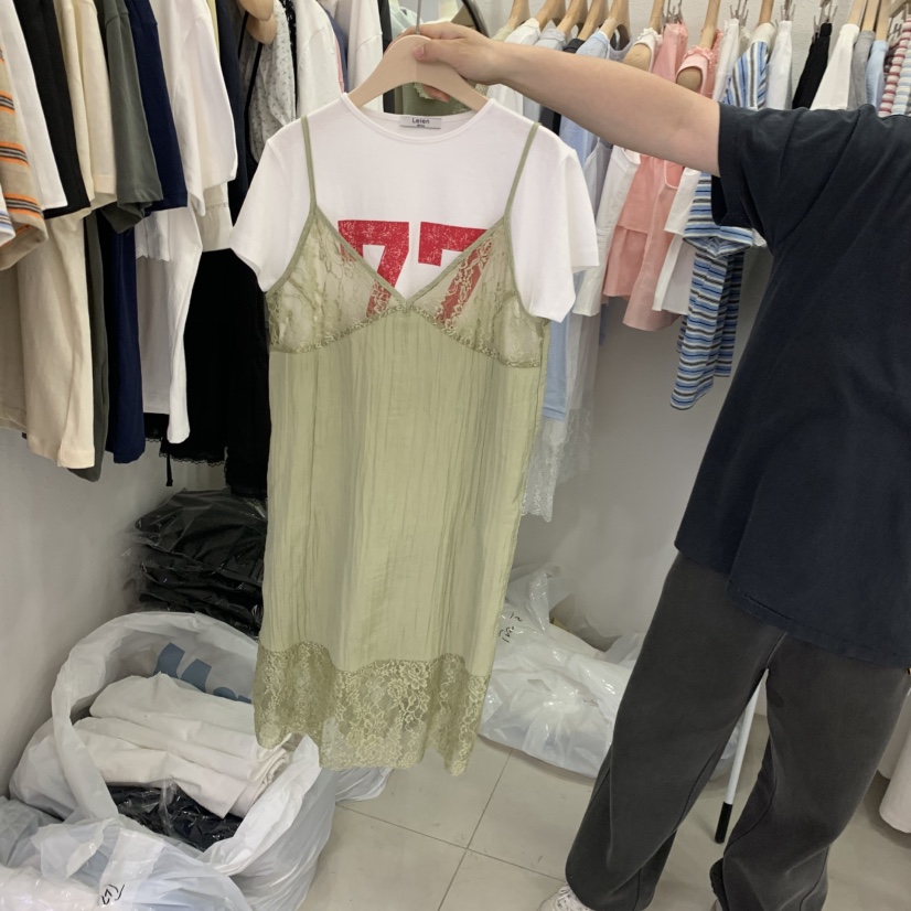 LELEN韓國東大門代購女士新品熱賣職業連衣裙不含內搭蕾絲LELEN連衣裙圖色1