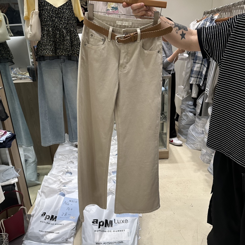 MELO韓國直郵女裝新品職業26春夏休閑時尚人氣休閑褲含腰帶MELO休閑褲圖色2