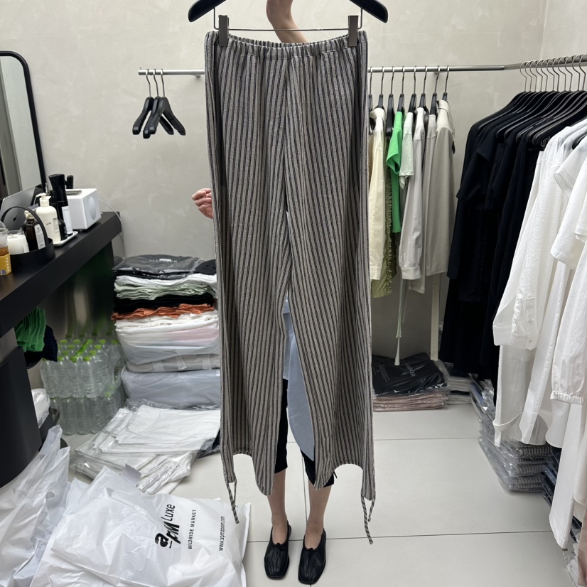 MARINER韓國代購女裝新品時尚人氣休閑職業26夏季休閑褲條紋MARINER休閑褲圖色1黑色條紋