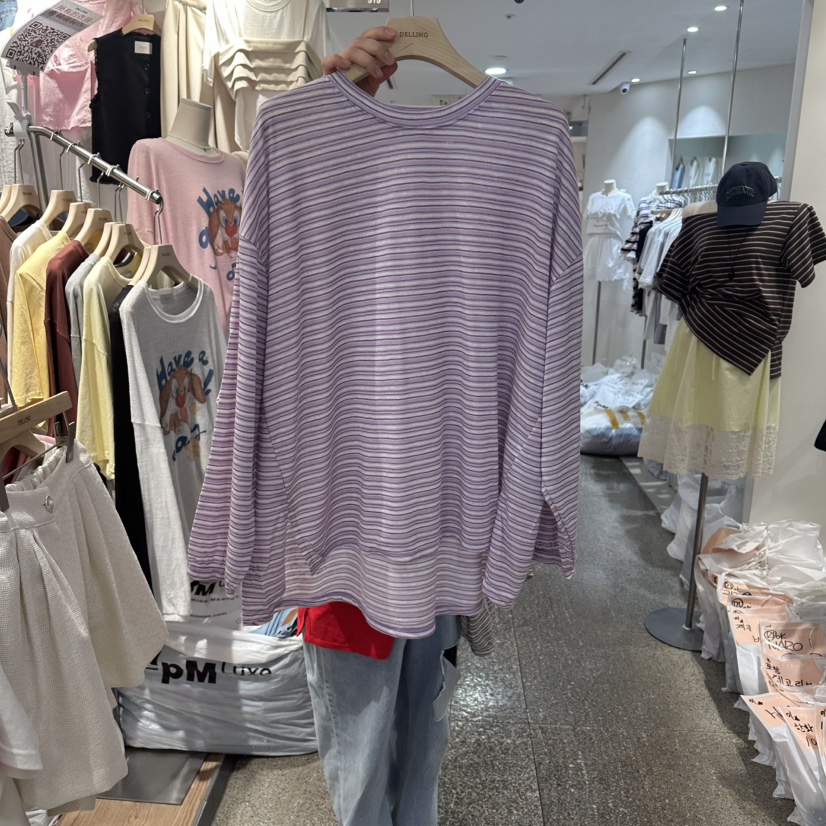 DELLING韓國直郵女裝新品26夏季熱賣時尚推薦職業長袖T恤DELLING長袖T恤圖色2