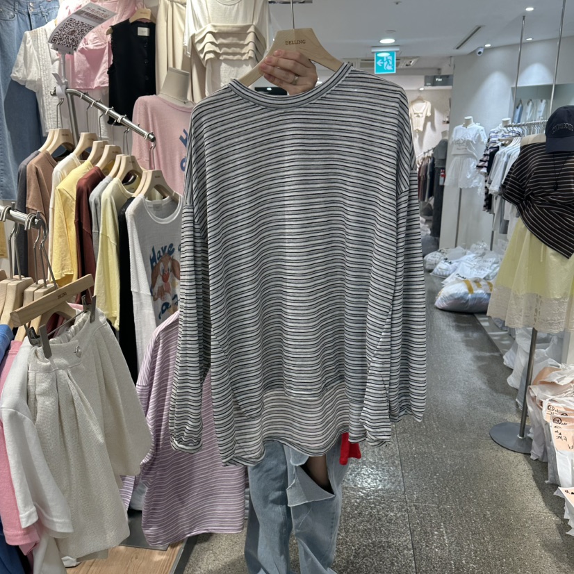 DELLING韓國直郵女裝新品26夏季熱賣時尚推薦職業長袖T恤DELLING長袖T恤圖色3