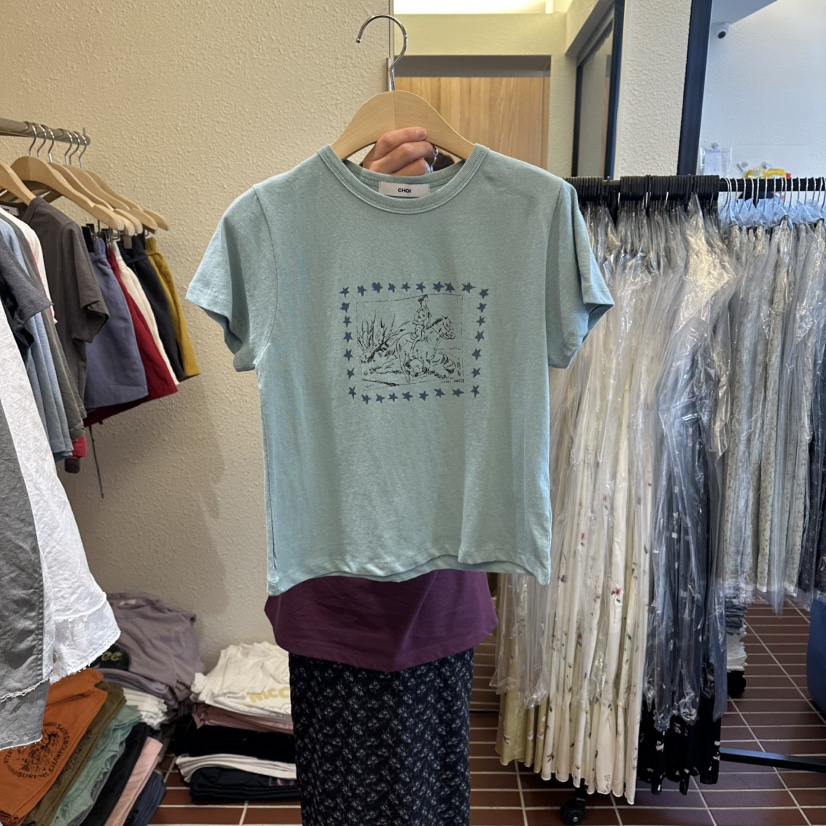 CHOI-L韓國直郵女裝新品休閑推薦職業熱賣26夏季26春夏T恤CHOIT恤圖色2