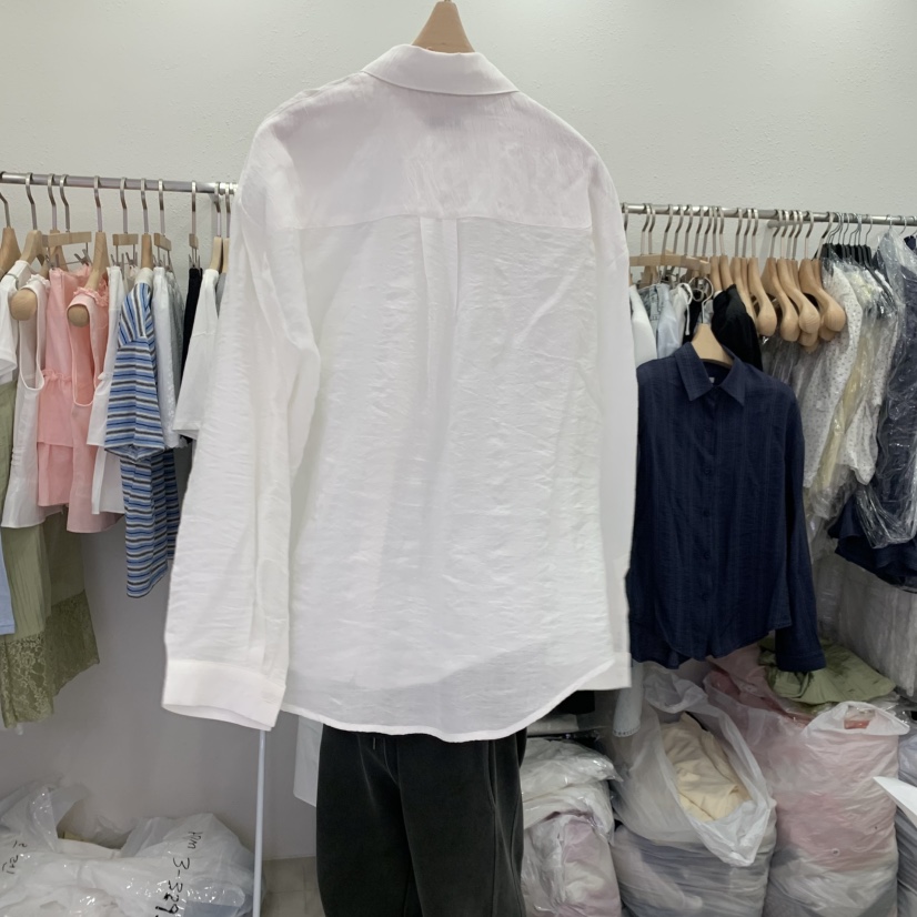 LELEN韓國代購女士新款26夏季人氣職業推薦襯衫蕾絲衫亞麻LELEN襯衫/蕾絲衫