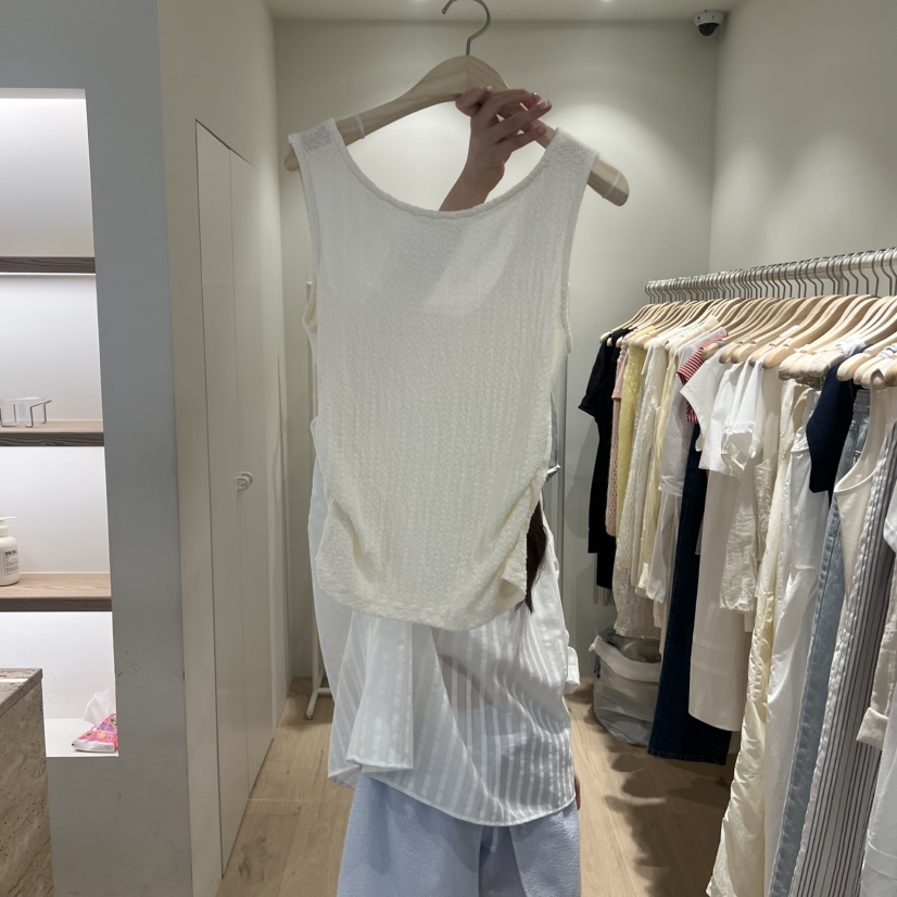 LIFFEY韓國直郵實拍女裝新品26夏季26春夏人氣吊帶背心褶皺LIFFEY吊帶/背心