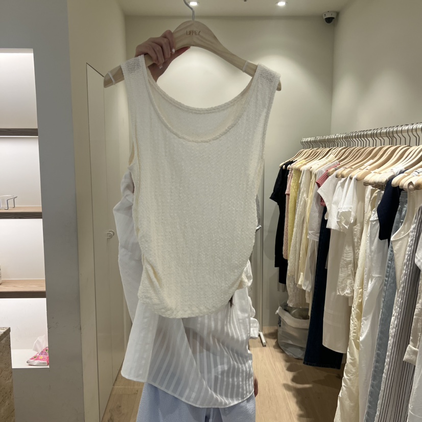 LIFFEY韓國直郵實拍女裝新品26夏季26春夏人氣吊帶背心褶皺LIFFEY吊帶/背心圖色1