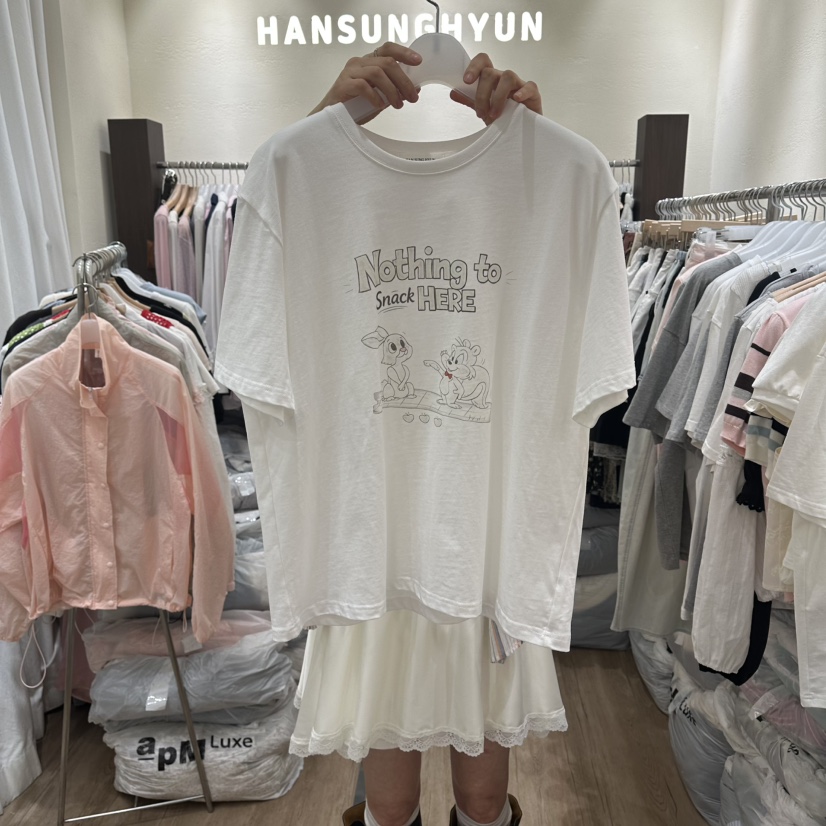 HANSUNGHYUN韓國代購女裝新品推薦熱賣26春夏26夏季T恤棉HANSUNGHYUNT恤圖色1