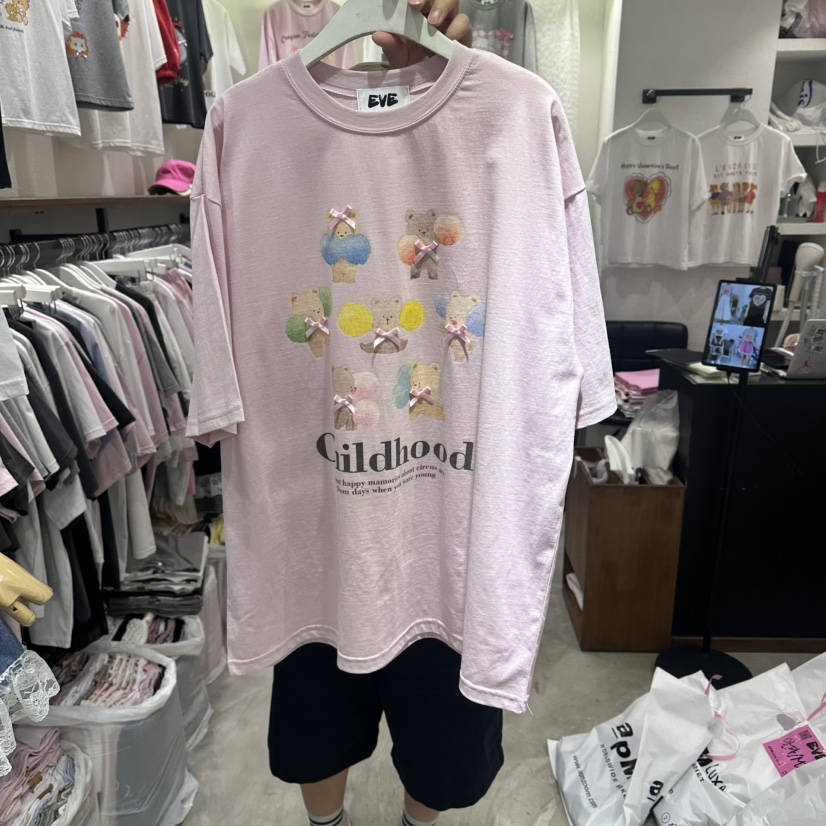EVE韓國直郵女裝新品時尚26夏季熱賣休閑26春夏職業人氣T恤EVET恤圖色2