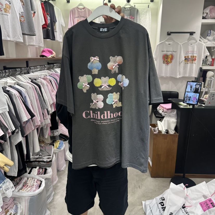 EVE韓國直郵女裝新品時尚26夏季熱賣休閑26春夏職業人氣T恤EVET恤圖色3