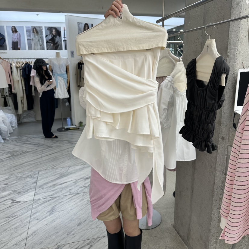 AMOEBA韓國東大門代購女裝新款26夏季半身裙中短裙不對稱AMOEBA半身裙/中短裙圖色1