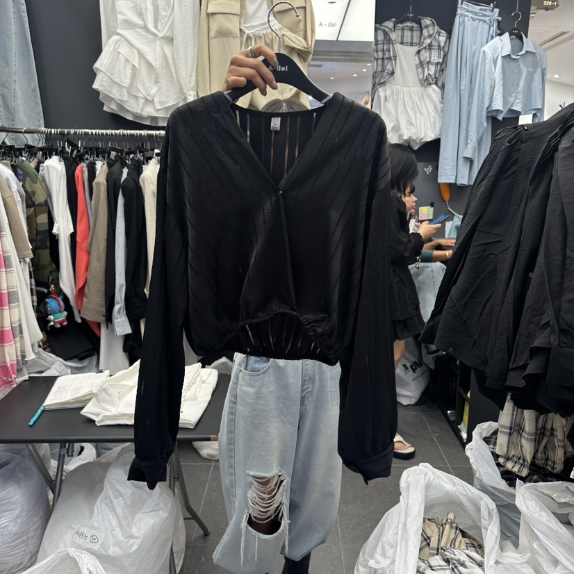 A-DEL東大門實拍韓國女士新品職業人氣26夏季襯衫蕾絲衫A-DEL襯衫/蕾絲衫圖色2