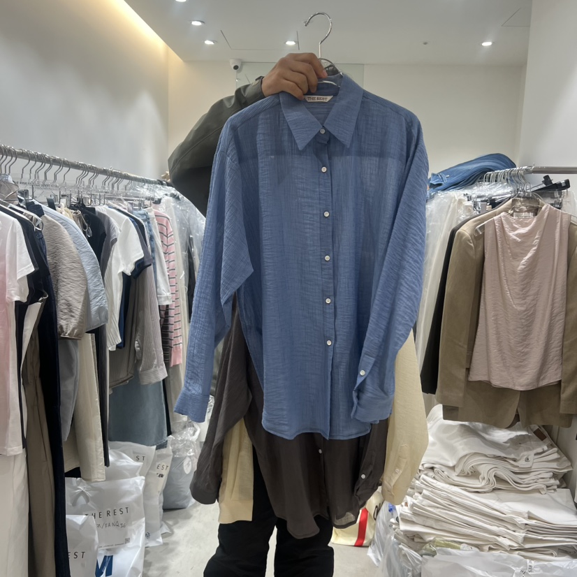 THE REST韓國代購女士新品時尚熱賣26春夏襯衫蕾絲衫透明THE REST/UNNOEUD襯衫/蕾絲衫圖色2