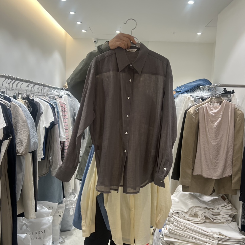THE REST韓國代購女士新品時尚熱賣26春夏襯衫蕾絲衫透明THE REST/UNNOEUD襯衫/蕾絲衫圖色3