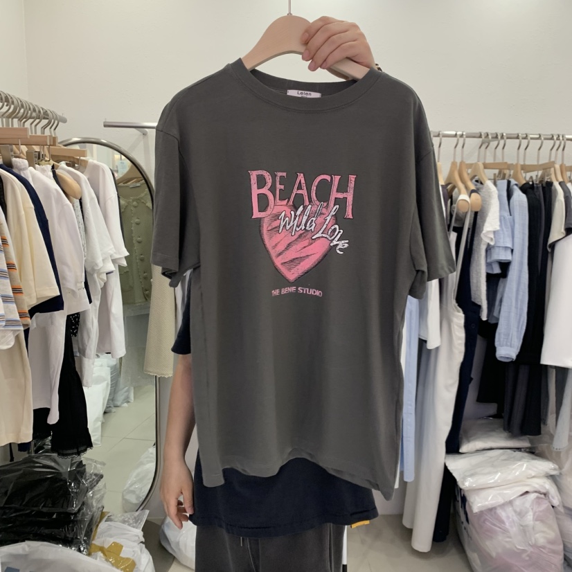 LELEN韓國東大門直郵女裝新品26夏季人氣時尚熱賣休閑T恤LELENT恤圖色2