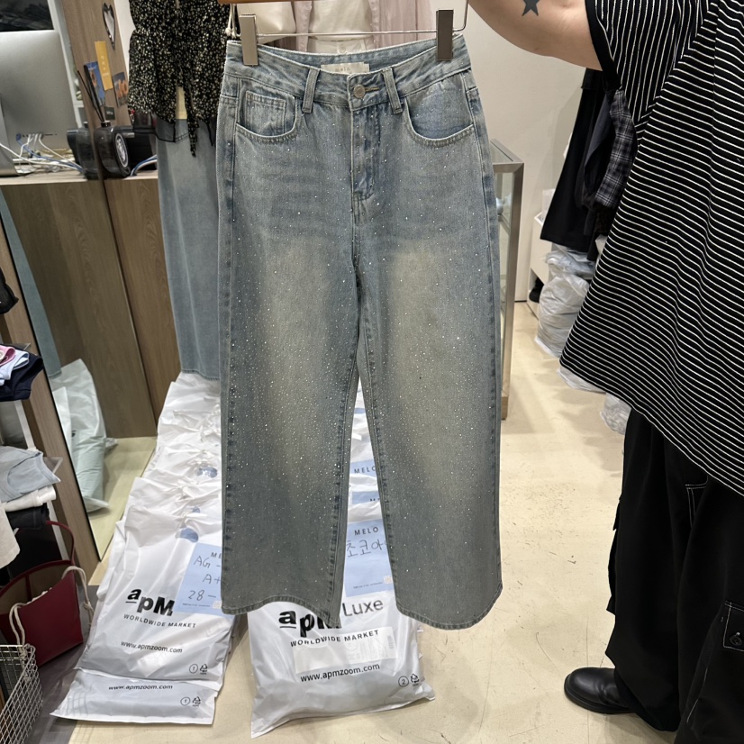 MELO東大門實拍韓國女裝新品熱賣推薦休閑26春夏時尚牛仔褲MELO牛仔褲圖色1