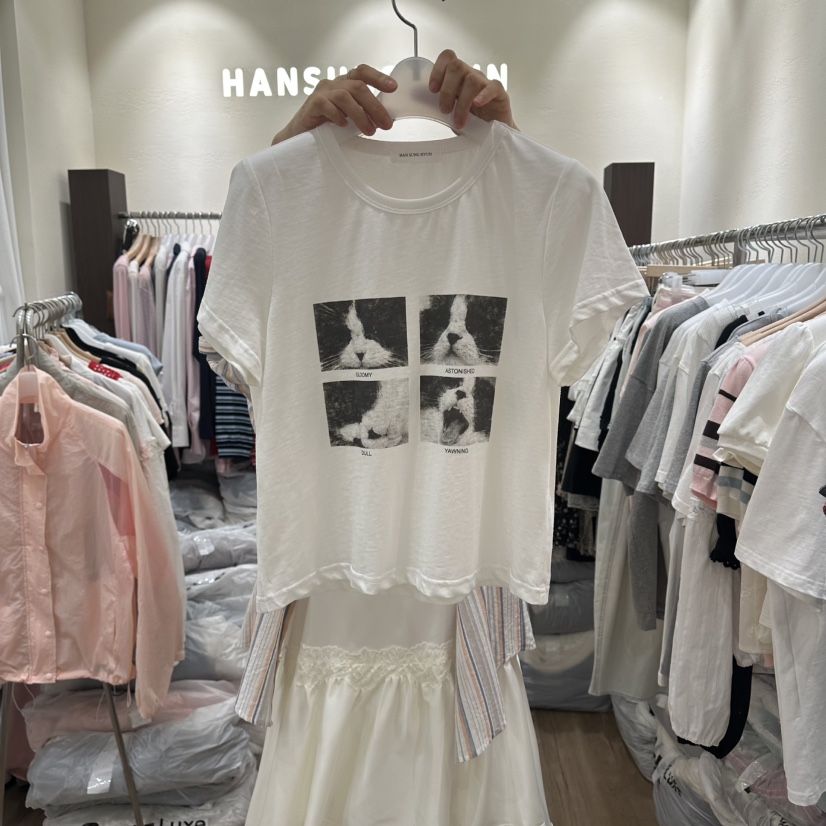 HANSUNGHYUN韓國東大門代購女士新品熱賣26春夏職業T恤棉質HANSUNGHYUNT恤圖色1