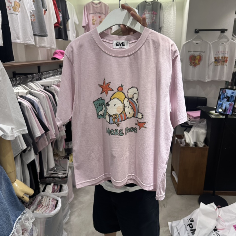EVE韓國東大門直郵女士新品26春夏職業休閑推薦熱賣26夏季T恤EVET恤圖色2