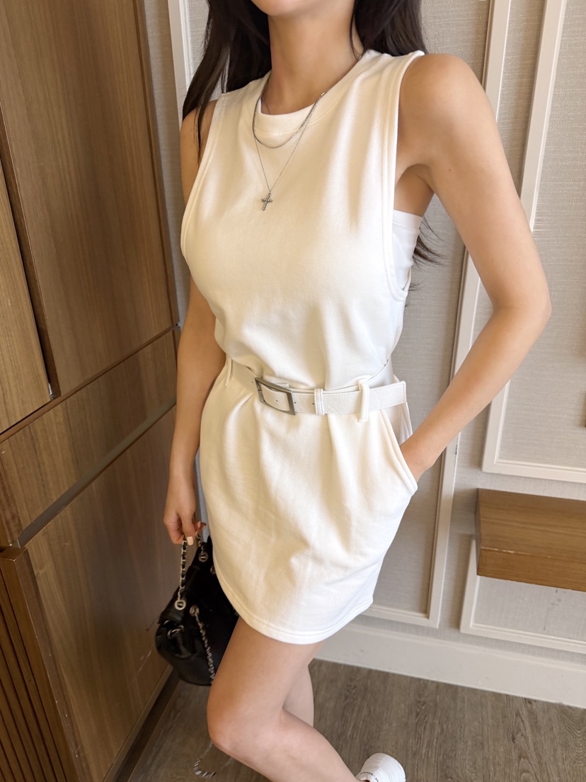 CLOTH韓國東大門代購女士新品人氣時尚連衣裙含腰帶柔軟羅紋CLOTH連衣裙