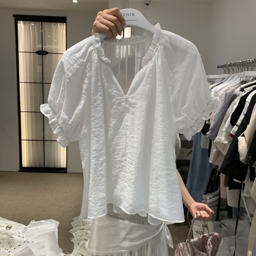 VENIR-a韓國直郵女裝新款推薦休閑26夏季熱賣襯衫蕾絲衫VENIR-a襯衫/蕾絲衫圖色1