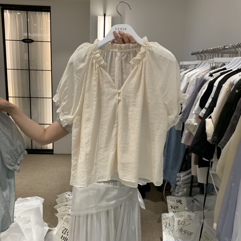VENIR-a韓國直郵女裝新款推薦休閑26夏季熱賣襯衫蕾絲衫VENIR-a襯衫/蕾絲衫圖色3